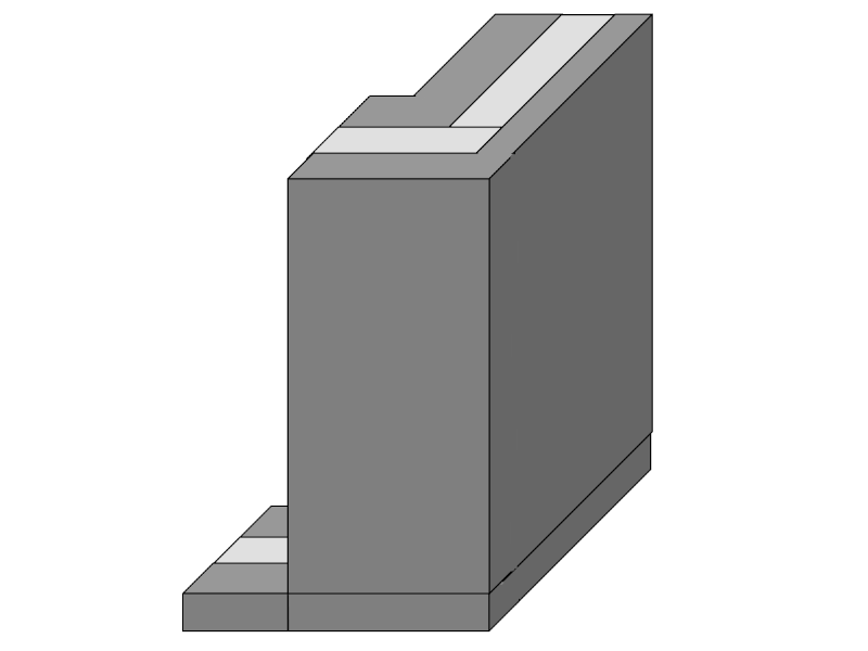 Angle rentrant avec banches d'angles